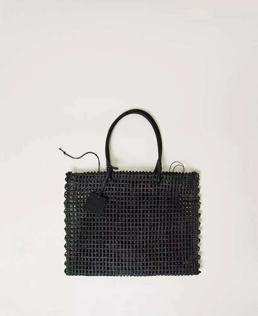 Borsa Shopper TwinSet Effetto Paglia a Rete