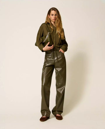 Pantaloni Twinset a Sigaretta effetto Pelle