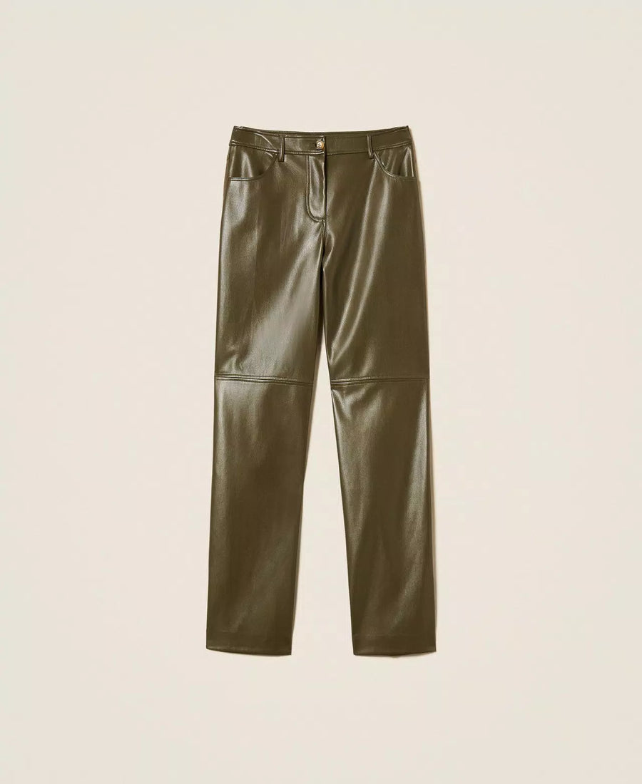 Pantaloni Twinset a Sigaretta effetto Pelle