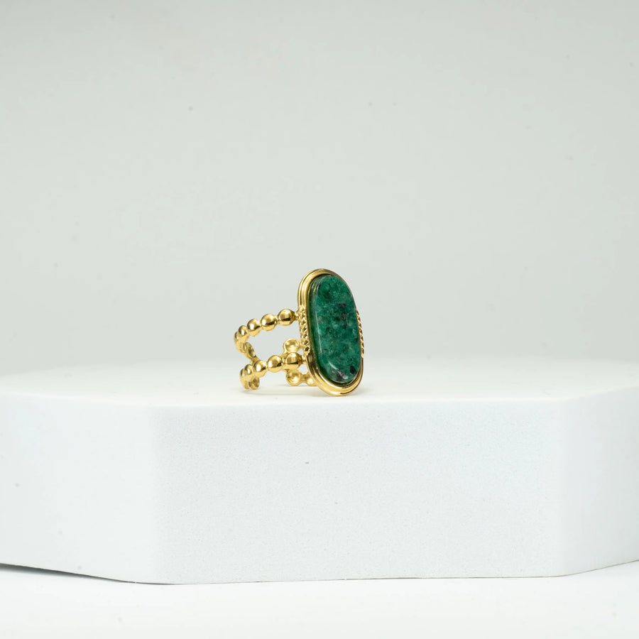 Emerald Marble Ring