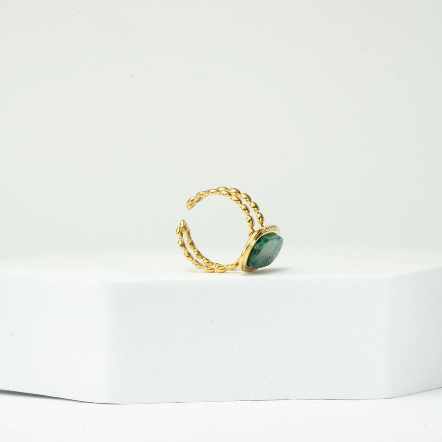 Emerald Marble Ring