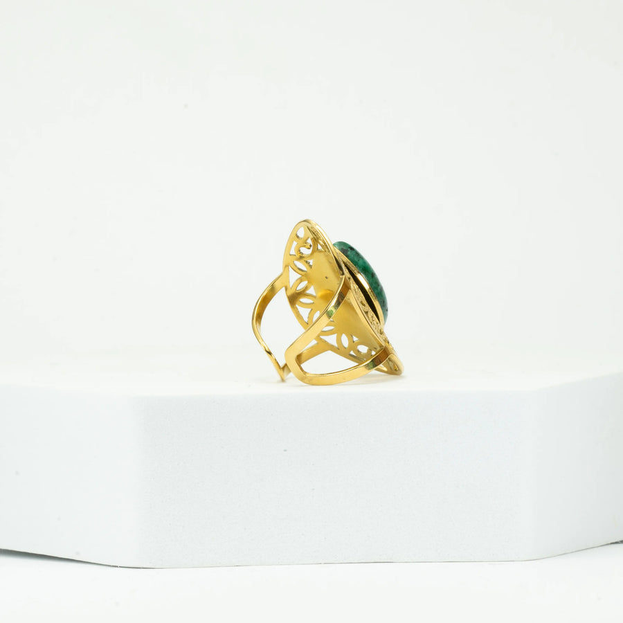 Boho Emerald Ring