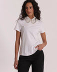 T-Shirt con Colletto Decorato Mimi Muà