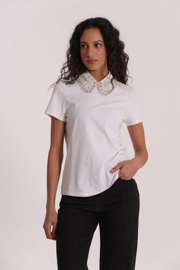T-Shirt con Colletto Decorato Mimi Muà