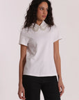 T-Shirt con Colletto Decorato Mimi Muà