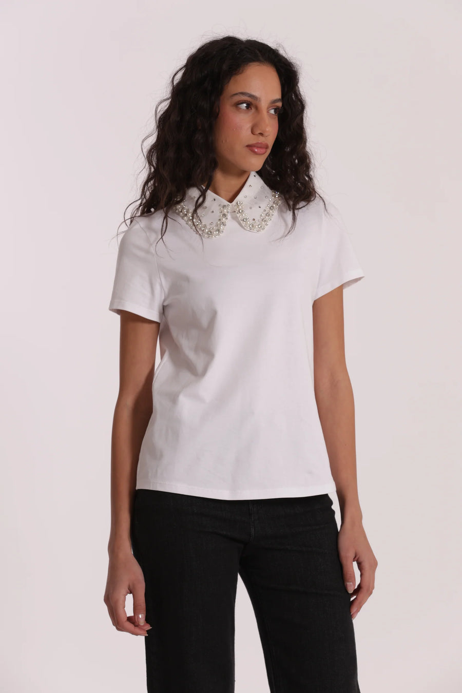 T-Shirt con Colletto Decorato Mimi Muà