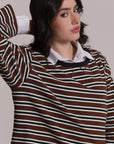 T-Shirt a Righe con Strass Mimi Muà