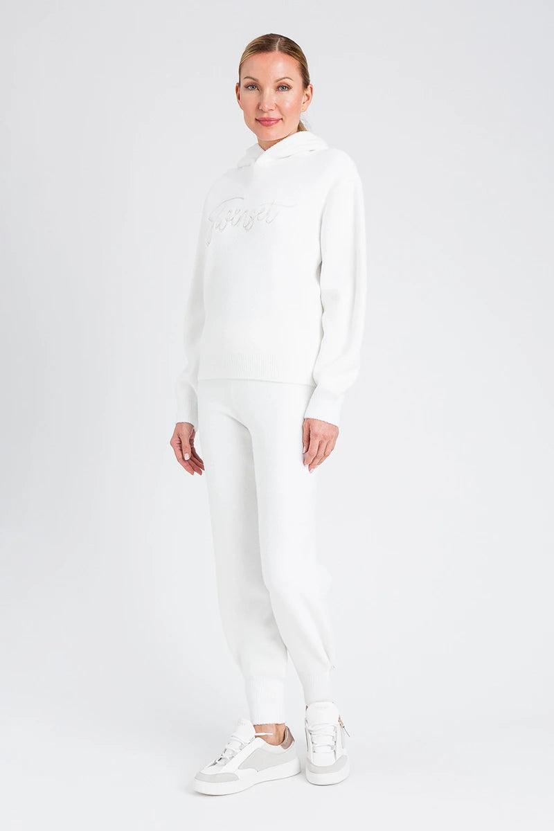 Felpa Twinset con Cappuccio e Ricamo