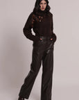 Pantalone Wide Leg in Simil Pelle