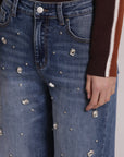 Jeans Wide Leg con Castoni Gioiello Mimi Muà