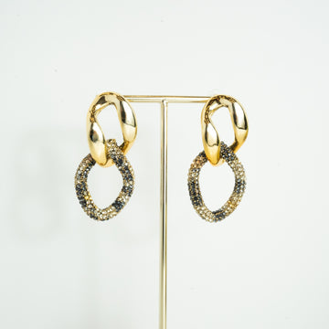 Twin Sparkle Chain Animalier earrings