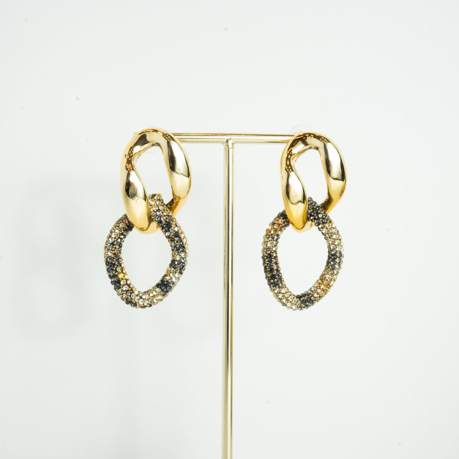 Twin Sparkle Chain Animalier earrings